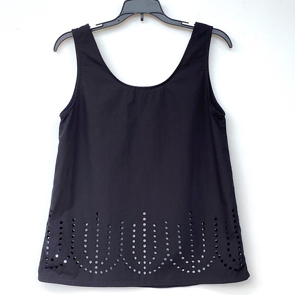 GAP Tops - GAP Small Laser Cut Out Tank Top Shell Layer Sleeveless Cotton Blend Black